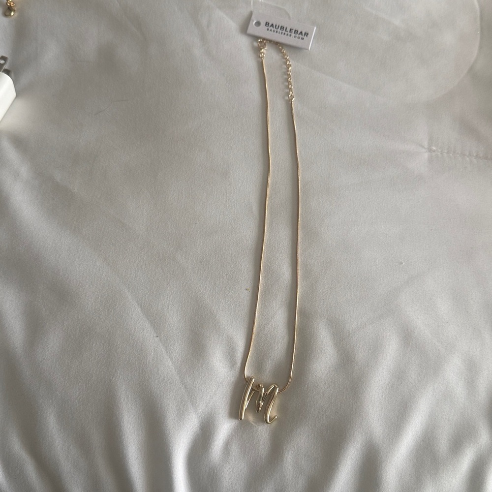 Bauble Bar letter M necklace NWT